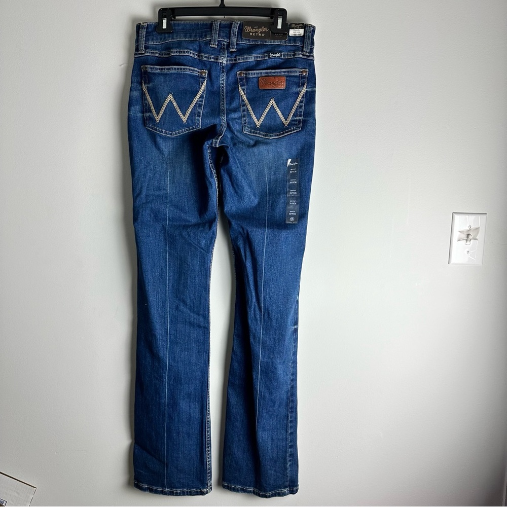 New Wrangler Retro Mid Rise Boot Cut Jeans Western Cowboy Cowgirl Boho 30/9/36